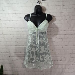 Delicate Mint Green Lace Chemise